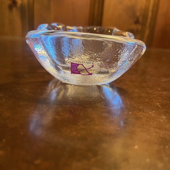 Simon Pearce Vermont Crystal Evergreen Christmas Dish - Picture 2 of 3